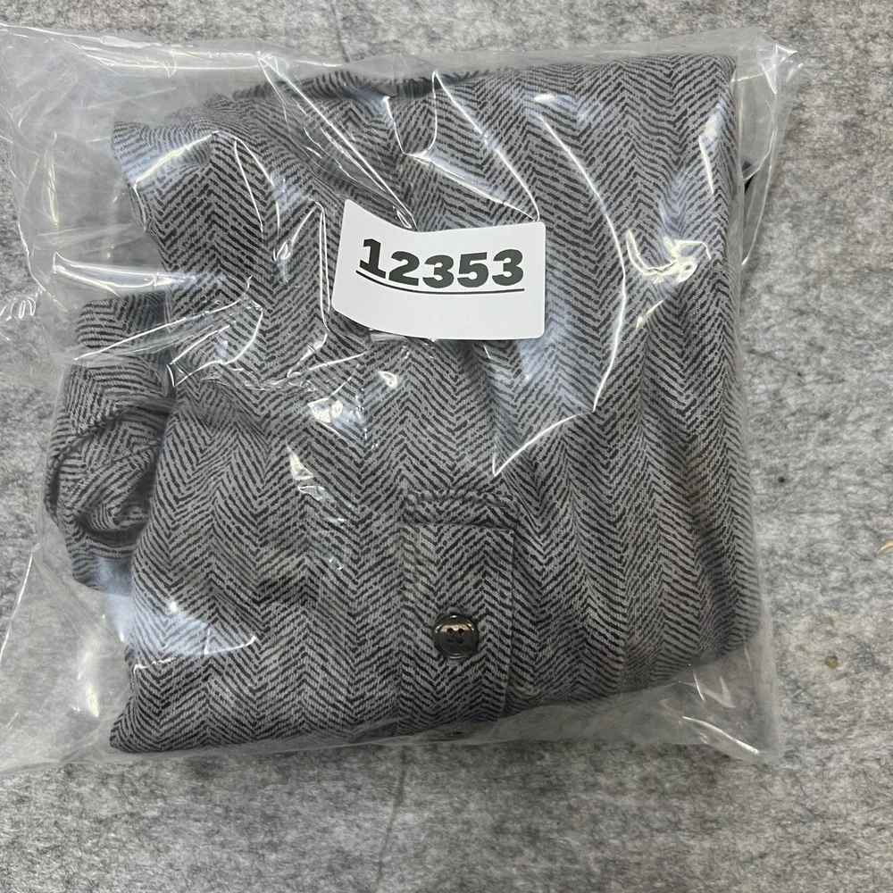 Banana Republic Polo Shirt Mens 2XL Gray Herringbone Short Sleeve Cotton Knit